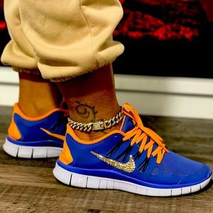 Blingged Nike check Women’s Nike Free 5.0 size 8.5 Royal blue & orange